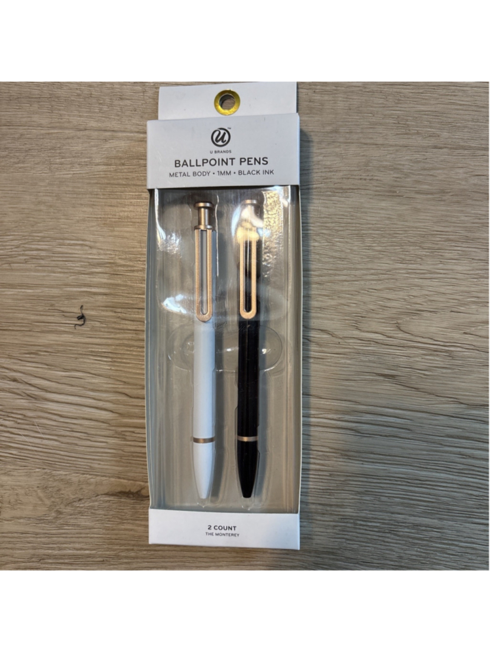 Pack Of 2 Ballpoint Pens By U Brands 1mm White Black Refills - Walmart Amazon